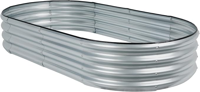 LINEX Galvanized Raised Garden Bed 6x3x1 ft Metal Raised Garden Beds Outdoor Planter Boxes Clearance for Gardening Vegetables Flowers Herbs Above Ground