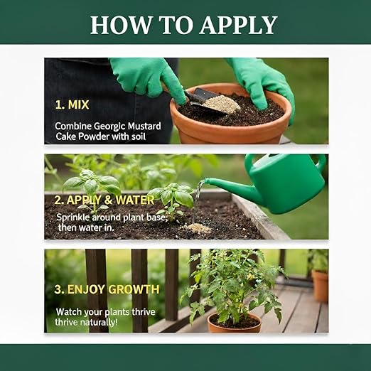 Natural Mustard Oil Cake Powder As Fertilizer for All-Purpose Fertilizer Concentrate for Flower Vegetable Herb Fruit Tree (Pack of 2-6 LB)