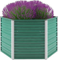 Raised Garden Bed Galvanized Steel 50.8 x 50.8 x 30.3 Green Hexagonal Outdoor Raised Planter for Garden Vegetables Flowers Herbs and More