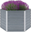 YAFF Garden Raised Bed Galvanized Steel 50.8x50.8x31.3 Gray (21.12lbs)