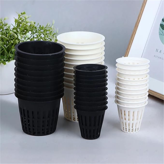Net Pots for Hydroponics 40PCS 3 Inch Hydroponic Net Pots - Slotted Mesh for Orchid Soilless Planting(3INCH White)