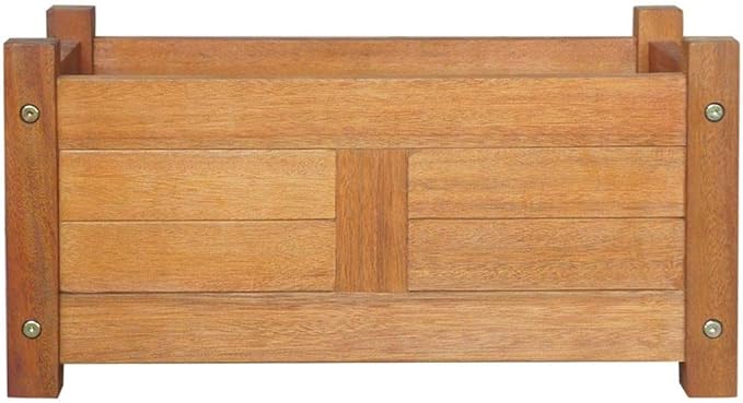 Garden Planter Raised Bed Acacia Wood Patio Flower Plant Vegetable Bed with Slatted Bottom Wooden Lawn Backyard Outdoor Patio DIY Decor 19.7 x 9.8 x 9.8