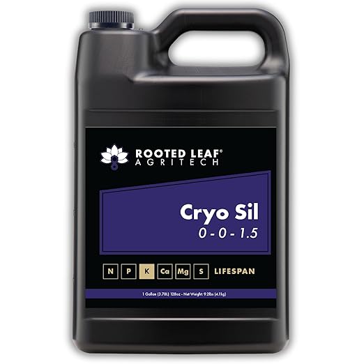 Cryo SIL - Silica Fertilizer for Plants Derived from Natural Sand with Plant Based Organic Acids hydroponics Soil/Coco/peat foliar Spray - 1 Gallon