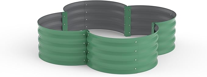 2-Pack Galvanized Raised Garden Bed 4x4x1ft Outdoor Planter Box with Open Base for Herbs Veggies &amp Flowers. Rust-Resistant Raised Garden Beds  Ground-Connected Design for Deep Root Growth Gree