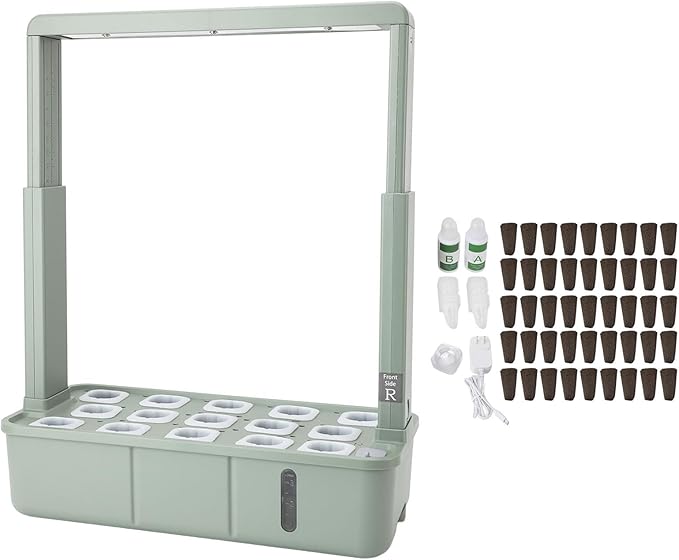 Hydroponics Growing System Indoor Garden 15 Pods Hydrophonics Planter Grower with LED Grow Light Plant Growth Kit Suitable for Beginners and Busy City Dwellers