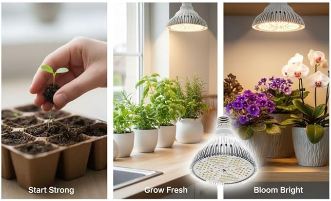 Full Wave Band Grow Light 150 Led Plant Light Bulb 26W E27 Par38 Sunlight 4.7 X 4.9 In