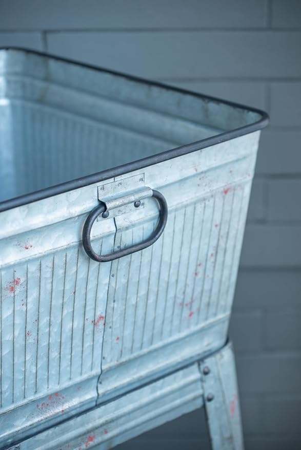 20.5x20.5x21 Large Perryman Galvanized Tub On Stand for Plant PotPlanter Metal Ice Buckets