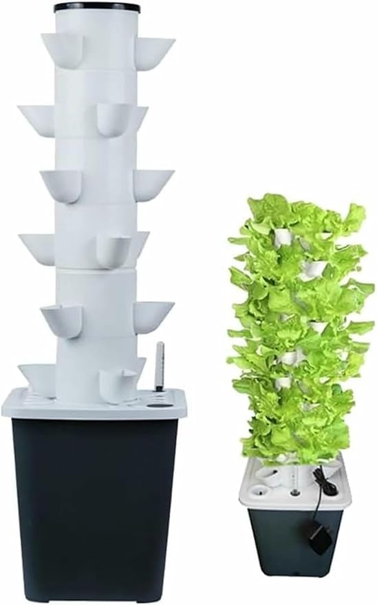 Garden Hydroponic Growing System Hydroponics Tower onics 15/20/25/30 Pods Grow Kit Aquaponics Planting System with Hydrating Pump Adapter Timer for s Fruits and