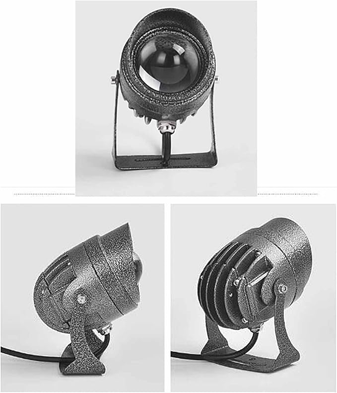 10W LED Floodlight - Long Range Spotlight Rotating Narrow Beam IP65 Waterproof Outdoor Architectural Lighting (White B-AC85-265V) &amp Yellow A-AC85-265V