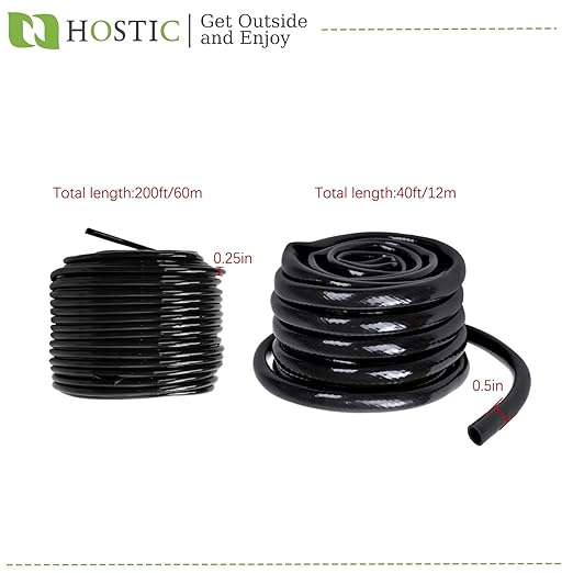 240FT Drip Irrigation System Kit Automatic Garden Watering System for Plant Greenhouse Yard with 1/2 inch 1/4 inch Irrigation Tubing Hose and Accessories