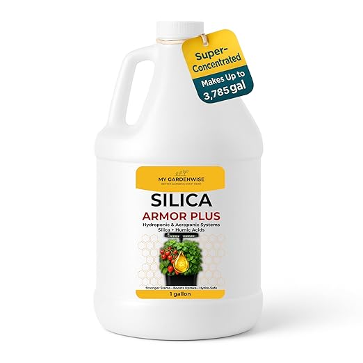 Silica for Plants with Humic Acid Hydroponic &amp Aeroponic Fertilizer 0-0-4 – Stronger Stems Boosts Uptake Hydro-Safe Nutrients (1 Gallon)