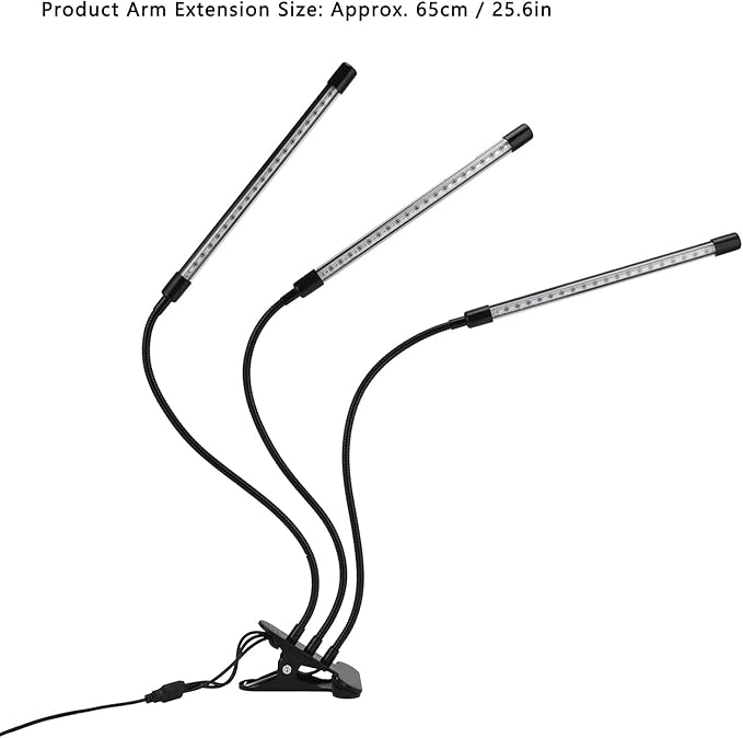 Grow Lights for Indoor Plants Red &amp Blue Spectrum LED Plant Lamp with Auto Timer (3/9/12H) 5 Level Dimmable Clamp on for Succulents Seed Starting Flexible Gooseneck