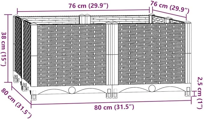 SKM Raised Bed 80x80x38 cm Polypropylene (Weight-13KG)