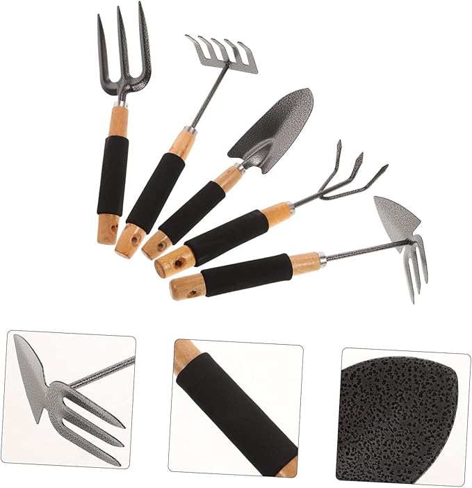 BESPORTBLE 1set Ergonomic Gardening Tools Set Shovel and Rake for Outdoor Use Compact Design Premium Handles for Planting and Soil Cultivation