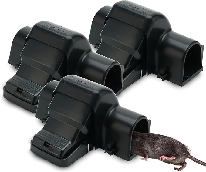 Rat Traps Indoor and Outdoor - 3 Pack Dual-Entry Large Rat Trap Outdoor and Indoor for Home Garden and Restaurant with 99.9% Trap Rate | Easy to Use Rodent Traps with Safe Hands Free Design - UCatch