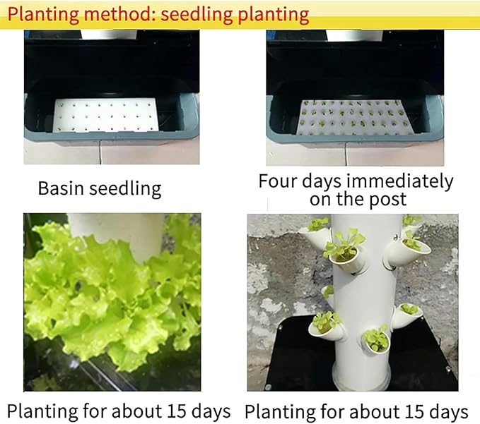 Hydroponic Kits Vertical Planting Towers Planting Points for 45 Plants On 15 Floors Removable Water Tanks for Herbaceous Plants Fruit and Vegetables /1pc Beginner Hydroponics System