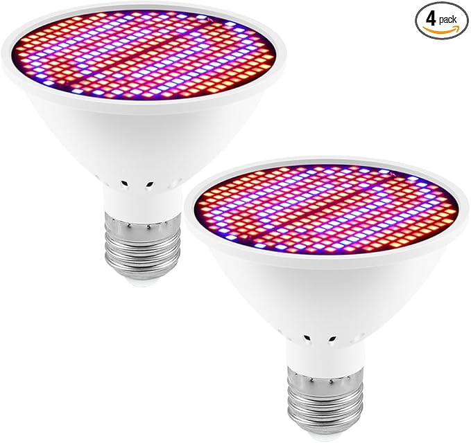 2Pack 30W Indoor Planting Lamping UV/IR Full Spectrum Natural Red Blue Flower Hydroponic Bulbs AC100-277V Hydroponic Potted Moss Fill Bulb 110v Greenhouse Tent Vegetable Flowers Succulent E27/E26