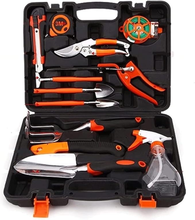 12 Piece Heavy Duty Garden Tools Set with Storage Organizer &amp Ergonomic Handle for Women and Men