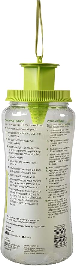 RESCUE! POP! Fly Trap – Large Reusable Fly Trap for Outdoor Use - 3 Pack