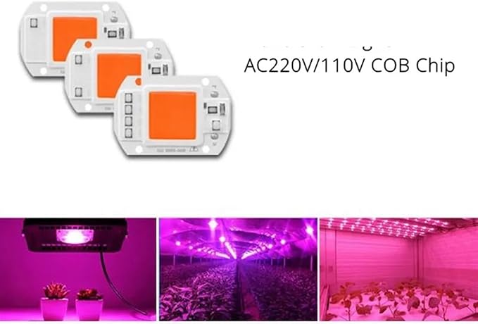 LED COB Full Spectrum Chip 20W 30W 50W AC220V/110V Plant Grow Light LED Floodlight Lamp Module 380-840nm 5pcs (Color : 20W AC110V 380-840nm)