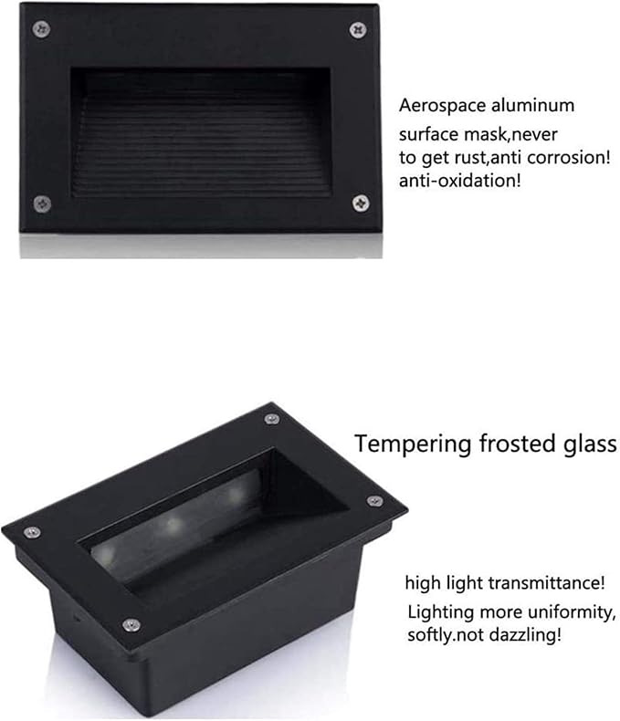IP66 Waterproof Narrow Beam Spotlight - Landscape Lights LED Step Light Recessed Staircase Wall Light 3W for Staircase Garden Passage Landscape Projection Lighting(Warm Whit24v)