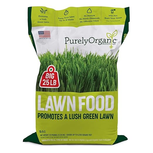 Purely Organic Products Lawn Food 10-0-2 25 LB (Covers 6250 Square Feet)