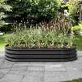 Metal Raised Garden Bed Large Planter Boxes Outdoor for Flowers and Vegetables Raised Flower Bed with Open Base for Better Drainage Durable Raised Beds for Gardening (Black1)