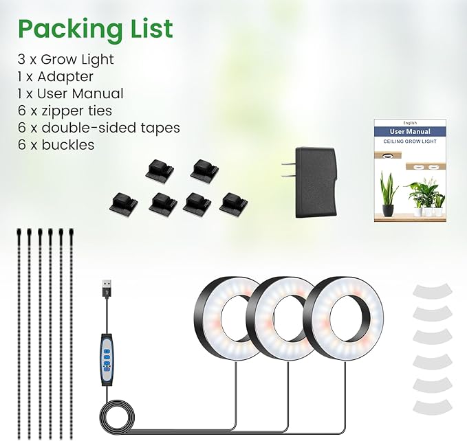 Wiaxulay 3.5in Plant Light &amp 8in Grow Light Strip