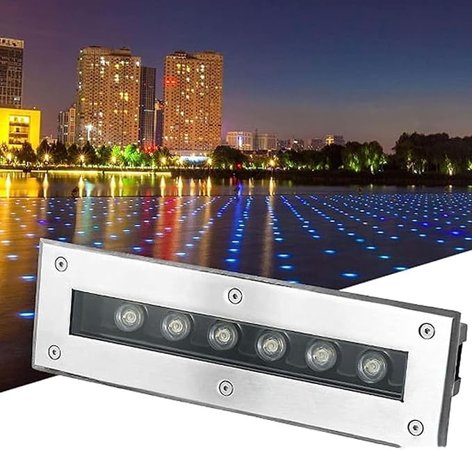 IP65 Waterproof LED Recessed Landscape Lights - Outdoor Spotlights for Garden Pathway &amp Garage Lighting 85-110V Rectangle Downlight 24W Bright White Illumination