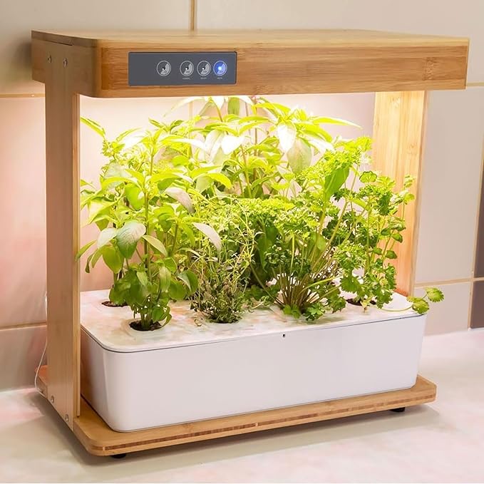 Hydroponic Growing System Plant Germination Kit with LED Grow Light Gardening 8 Pods Indoor Herb Garden for Women