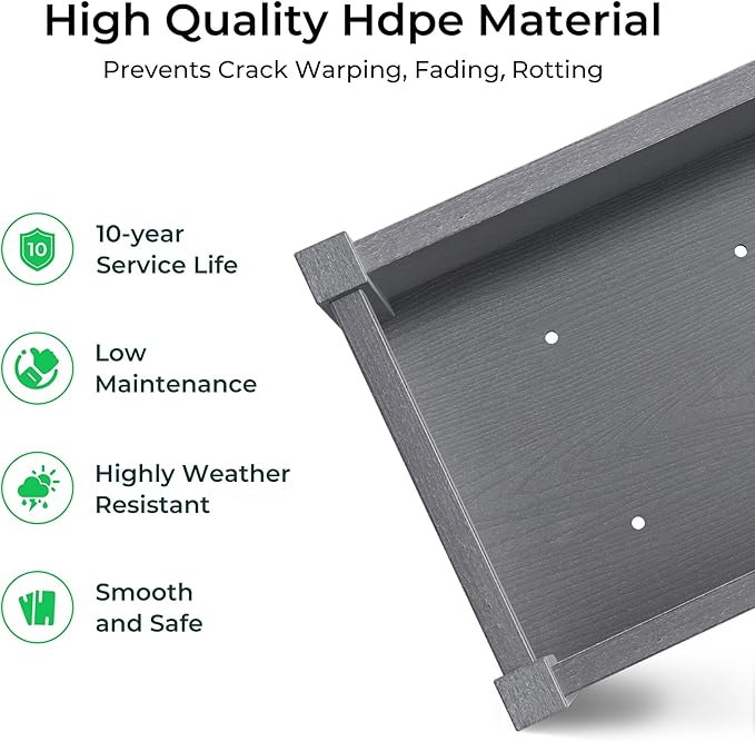 TT Nature HDPE Raised Garden Bed with Legs Outdoor Elevated Planter Box for Vegetables Herbs &amp Flowers Weather-Resistant Raised Garden Beds for Patio Balcony &amp Backyard Gardening