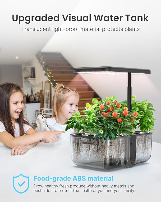 iDOO Hydroponics Growing System Kit 12 Pods Christmas Gifts Gardening Gifts for Women Mom Dad Kids Indoor Herb Garden with LED Grow Light for Home School Indoor Plants Good for Mental Health