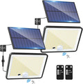 LOTMOS 2 Pack Outdoor Solar Motion Detector Light 342 LED Light 3 Modes Solar Lighting for Garden Garage Yard Cool White