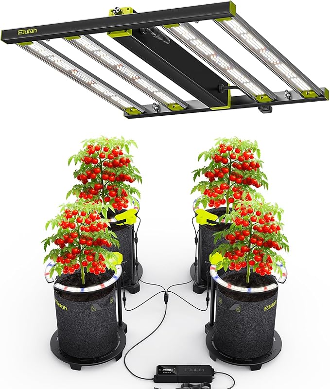 320W LED Grow Lights Kit Commercial Full Spectrum Bar Style LED Grow Lamp with 96W Under-Canopy Grow Light 3x3ft Coverage Growing Lamp for Hydroponics Greenhouse