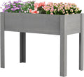 Raised Garden Bed with Legs 40x20x31 Outdoor Wood Elevated Planter Box Grey Cedar Thick Legs w/Liner