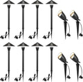 LUTEC 12V Low Voltage Landscape Lighting Die-cast Aluminum Spot Lights with Connectors Low Voltage Pathway Lights with Spotlights Waterproof for Tree Garden Yard Pathway 12 Pack