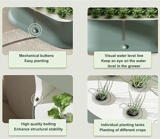 Smart Hydroponic Growing Kit 3 Tier Hydroponic Tower Growing Sytem with Remote Control Stratified Water Circulation Full Spectrum LED Grow Lights for Gardening Lover