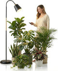 Floor Lamp Grow Lights for Indoor Plants Adjustable Height Tall Standing Plant Light with Remote &amp Timer 360° Gooseneck Full Spectrum Dimmable Weighted Base