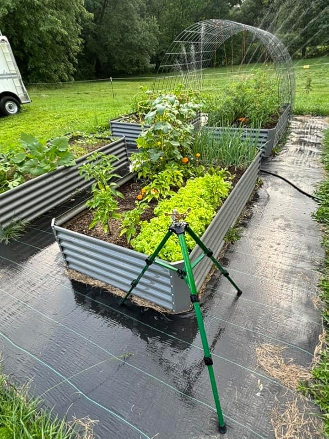 A ANLEOLIFE 4 Pcs 8X4X1.5 ft Rectangular Galvanized Raised Garden Beds Outdoor for Planting Vegetables Flowers Herb Quartz Grey