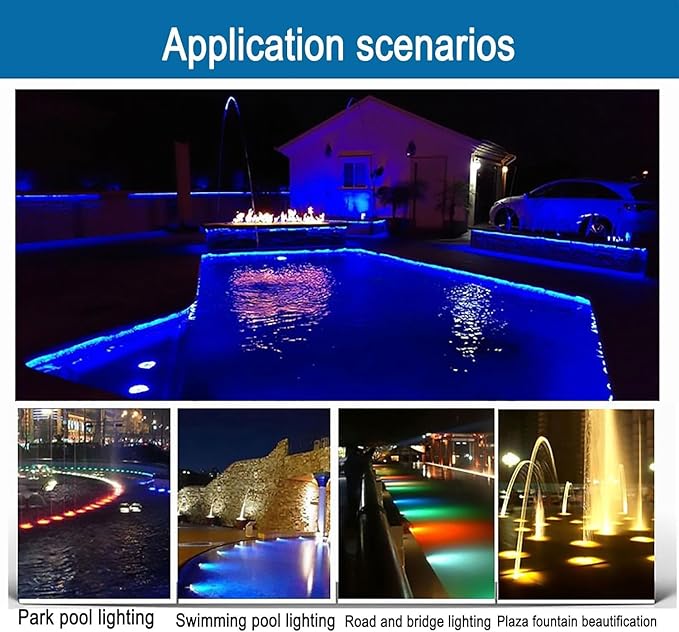 LED Underwater Pond Light Fountain Recessed Landscape Lighting Buriable Spotlights