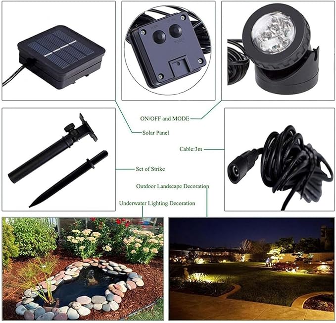 Outdoor Solar Spot Light Ground LED Landscape Lamp IP65 Waterproof Buried Spotlight Super Bright Overnight Wall Lights for Yard Porch GardenWarm White