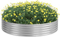 PINPON 5x5x1ft Round Galvanized Raised Garden Bed Outdoor Large Metal Planter Box for Vegetables Sturdy Above Ground Garden Bed for Backyard Patio and Fire Pit Ring