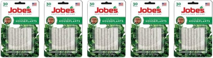 Lot of 5 Packages of Jobe's Fertilizer Spikes for House Plants (30 Spikes/Package)