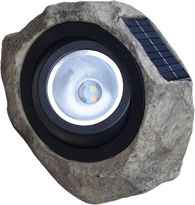 VANZACK Imitated Stone Solar Lawn Spotlight Outdoor Yard Lamp Adjustable White and Warm Light Garden Solar Lamp for Patio and Lawn Decoration