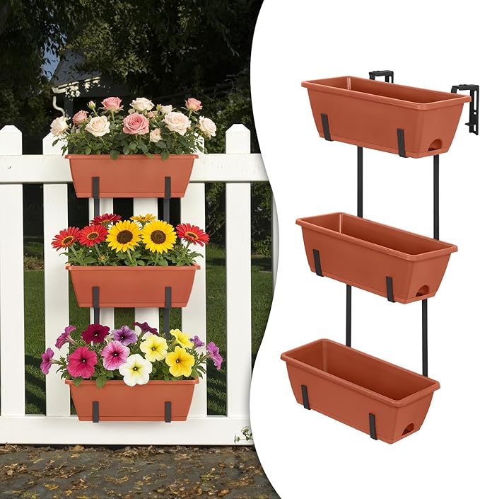 OYEAL Railing Planter Box Raised Garden Bed