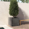 Garden Planter Grey Solid Pine Wood Raised Garden Bed 27.6x27.6x27.6 in Square Planter Box for Outdoor Plants Gardening