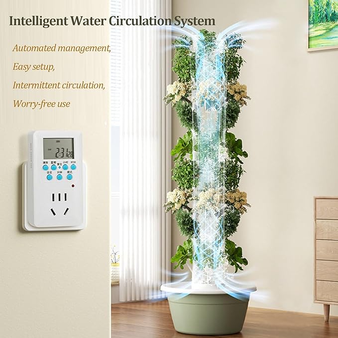 Vertical Hydroponic Grow Tower Aeroponic Tower Garden Planter Tower with Pump for Herbs Water-Saving Vertical Growing System for Gardening Lover(5 Floor)