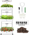 Ahopegarden Indoor Garden Hydroponics Growing System Kit: 66 Pods Plant Herb Garden Germination Kit with LED Grow Light 30L Large Capacity Kitchen Hydroponics Planter Grower for Vegetable Fruit