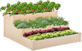 3-Tier Raise Garden Bed Elevated Wooden Planter Box Kit Standing Planter Grow Box Plants Bed for Outdoor Patio Greenhouse Planting Vegetable Herb Flowers and More 48X48X22 Inch
