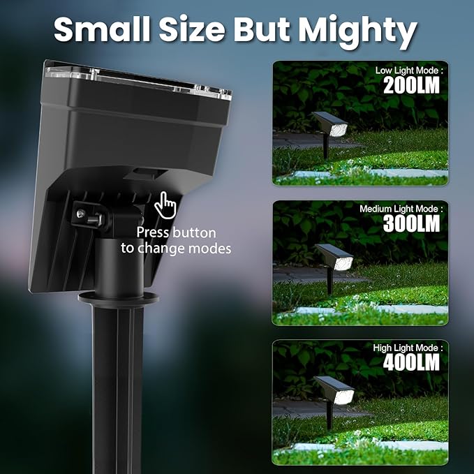 SOLPEX Solar Lights Outdoor Waterproof IP65 Landscape Spotlights Outdoor Compact Design Spot Lights Solar Powered Flood Lights for Garden Yard House Pathway Tree Outside 6 Pack Cool White